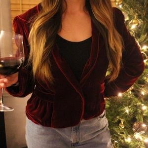 DVF velvet crimson blazer